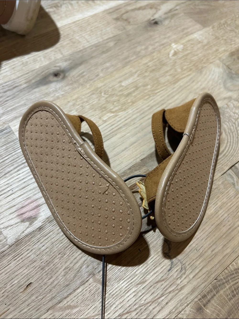 Old Navy Tan and Yellow Sunflower Mary Jane Sandals for Kids